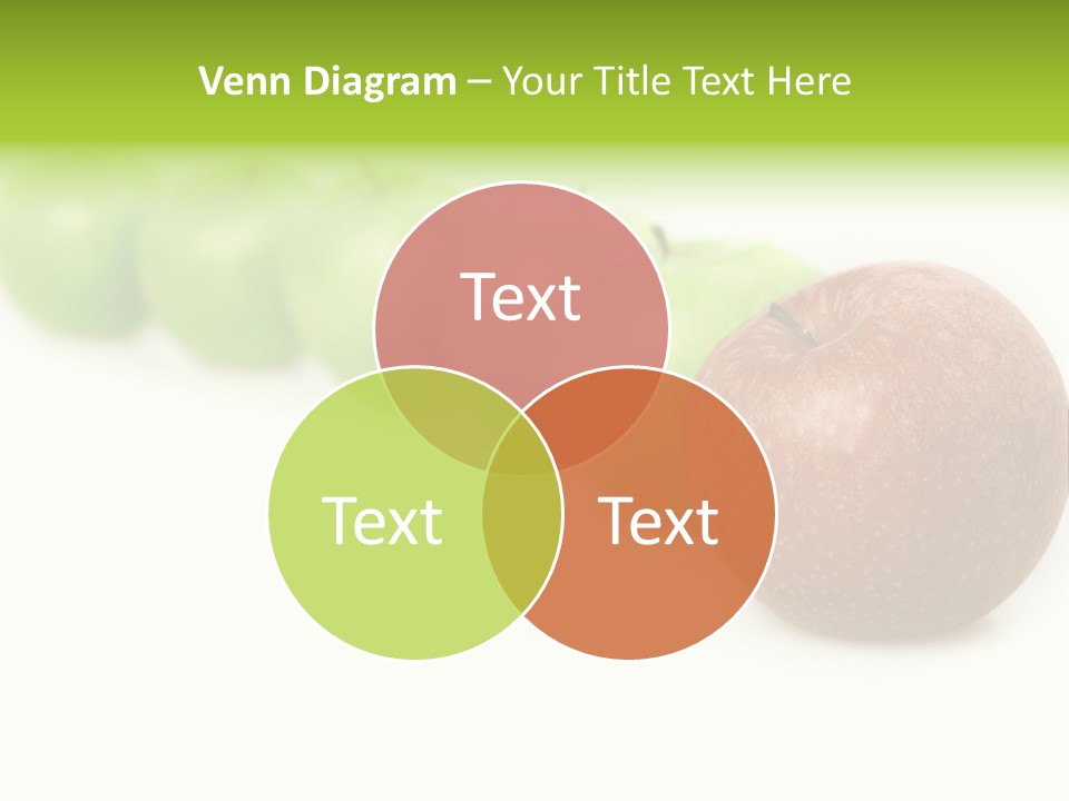 A Row Of Green And Red Apples On A White Background PowerPoint Template