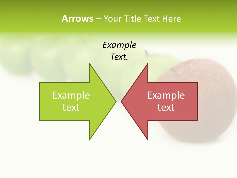 A Row Of Green And Red Apples On A White Background PowerPoint Template