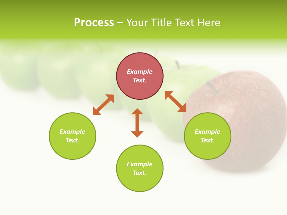 A Row Of Green And Red Apples On A White Background PowerPoint Template
