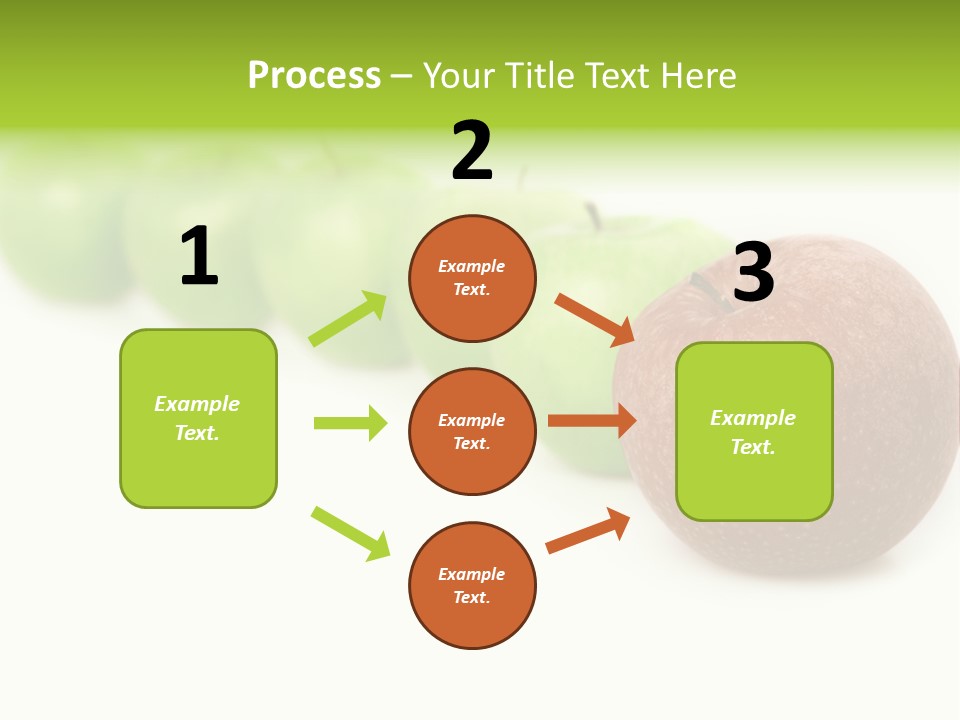 A Row Of Green And Red Apples On A White Background PowerPoint Template
