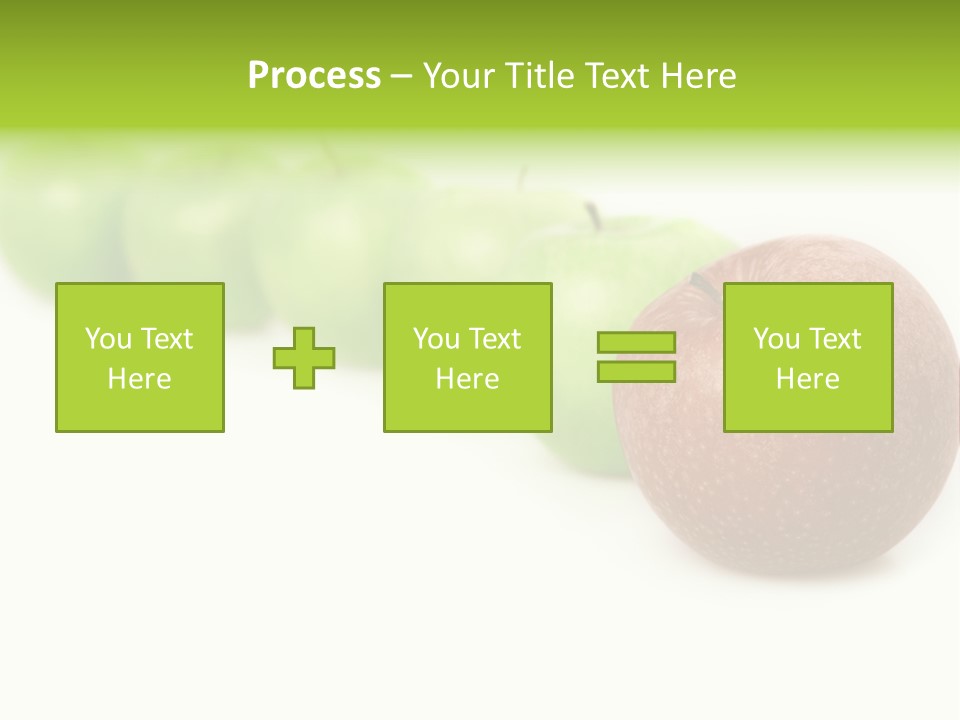 A Row Of Green And Red Apples On A White Background PowerPoint Template