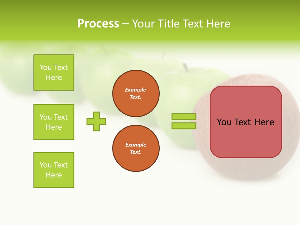 A Row Of Green And Red Apples On A White Background PowerPoint Template