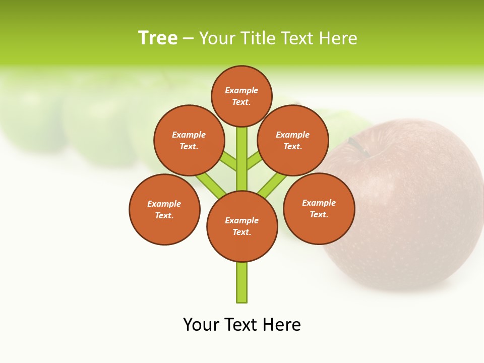 A Row Of Green And Red Apples On A White Background PowerPoint Template