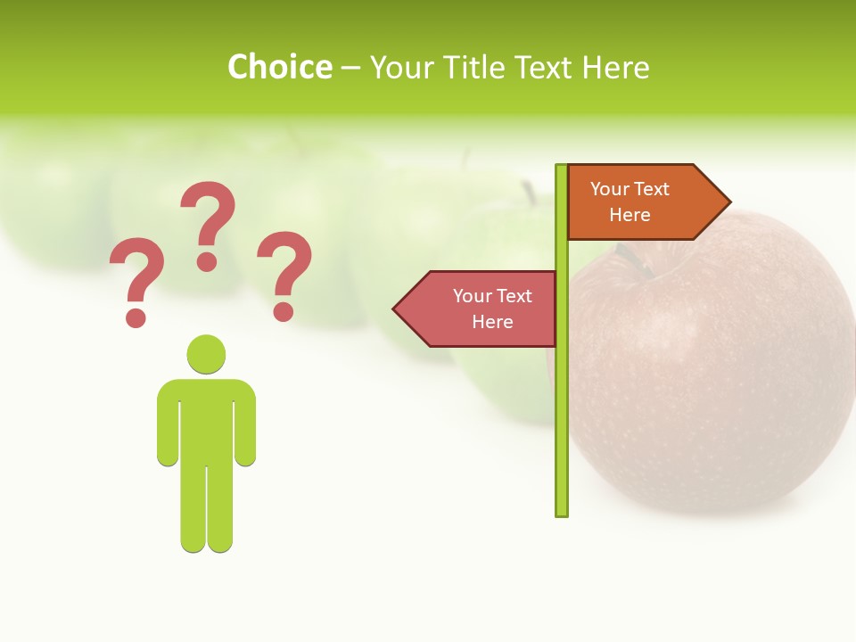 A Row Of Green And Red Apples On A White Background PowerPoint Template