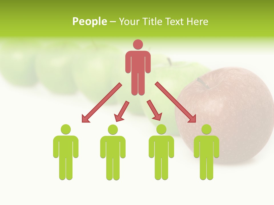 A Row Of Green And Red Apples On A White Background PowerPoint Template