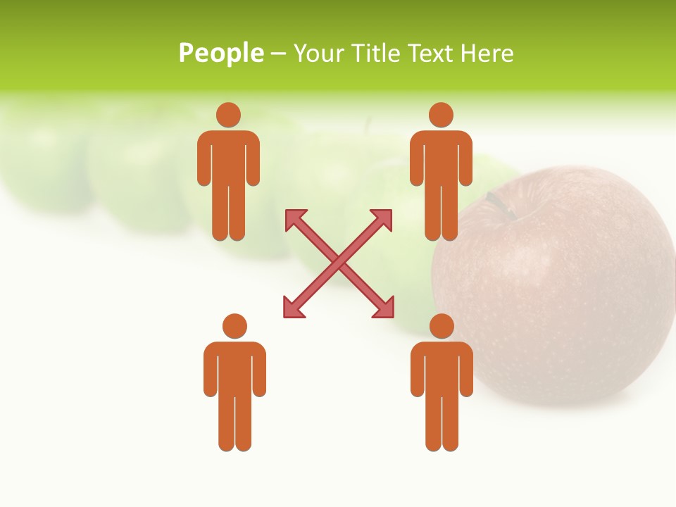 A Row Of Green And Red Apples On A White Background PowerPoint Template