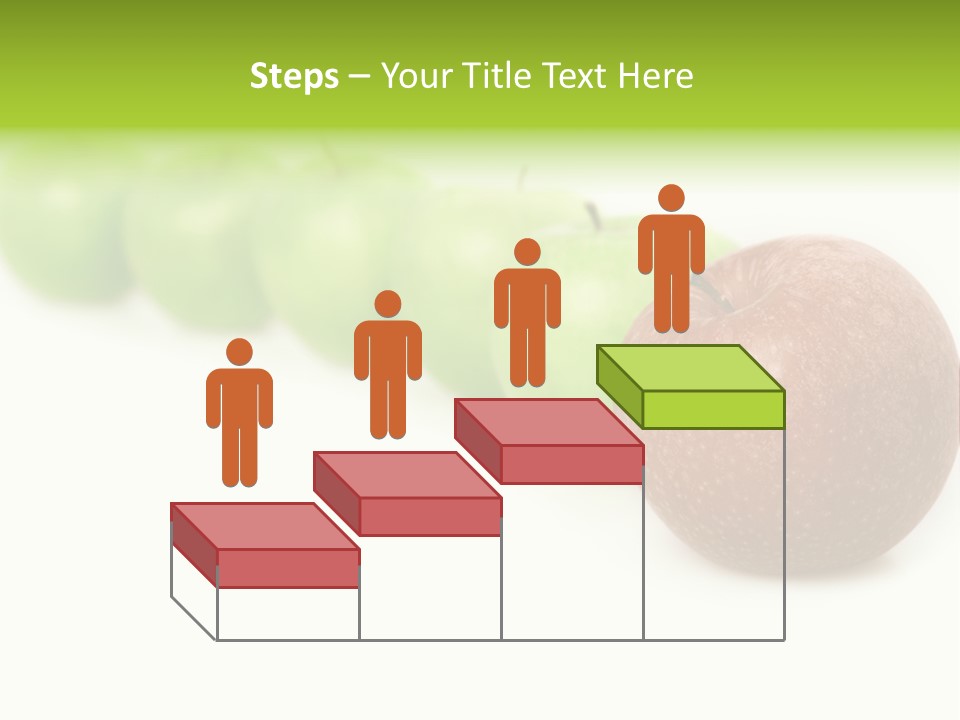 A Row Of Green And Red Apples On A White Background PowerPoint Template