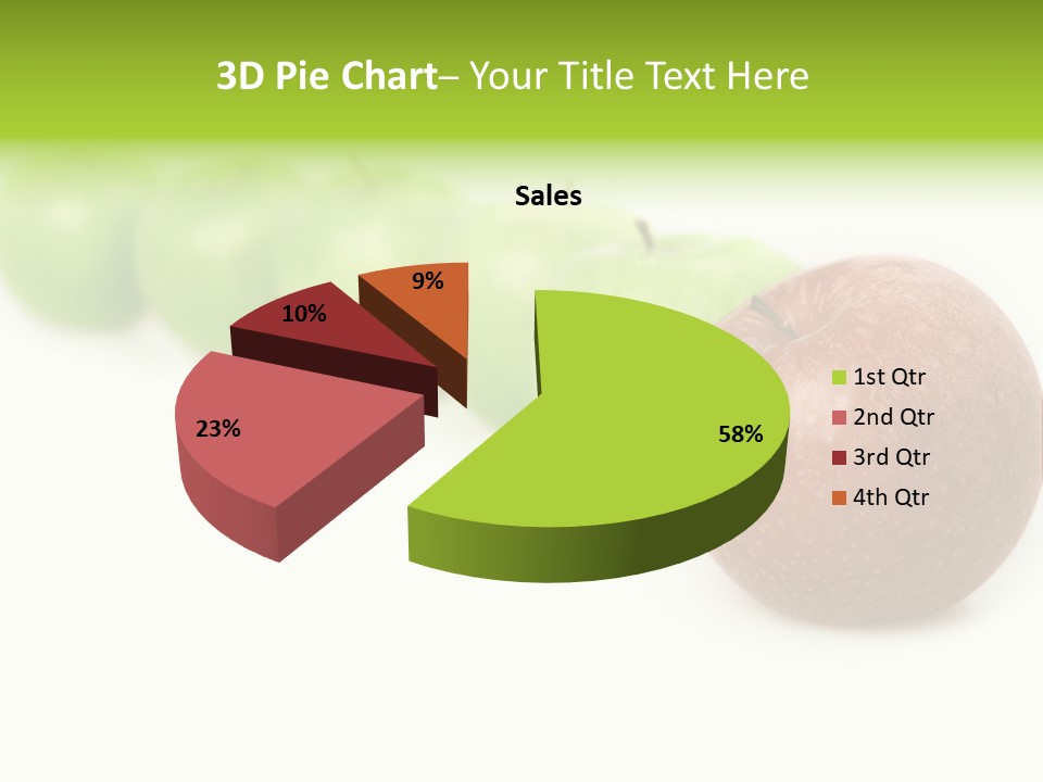 A Row Of Green And Red Apples On A White Background PowerPoint Template