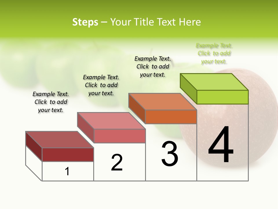 A Row Of Green And Red Apples On A White Background PowerPoint Template