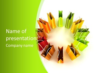 Green Rendering White PowerPoint Template