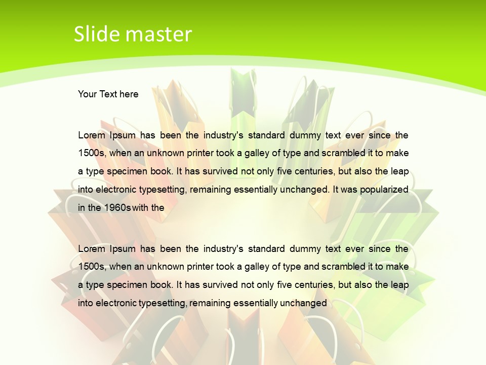 Green Rendering White PowerPoint Template