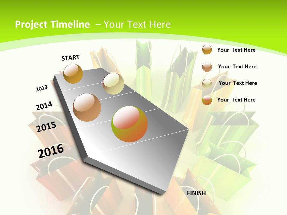 Green Rendering White PowerPoint Template