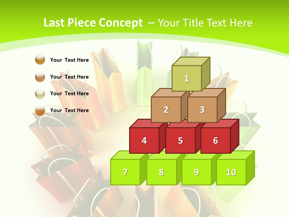 Green Rendering White PowerPoint Template