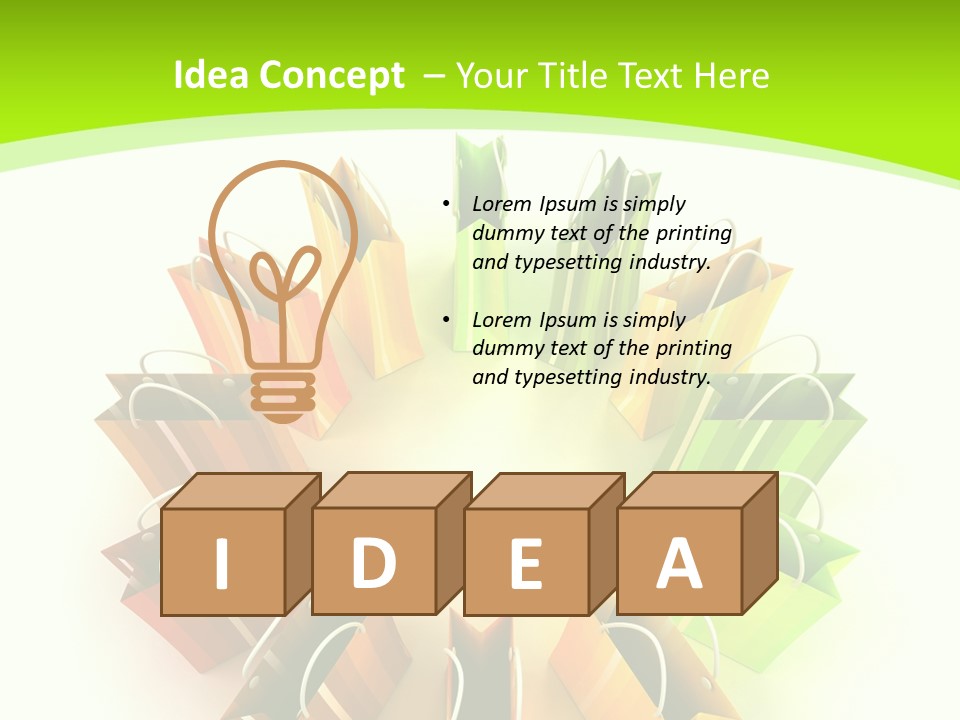 Green Rendering White PowerPoint Template