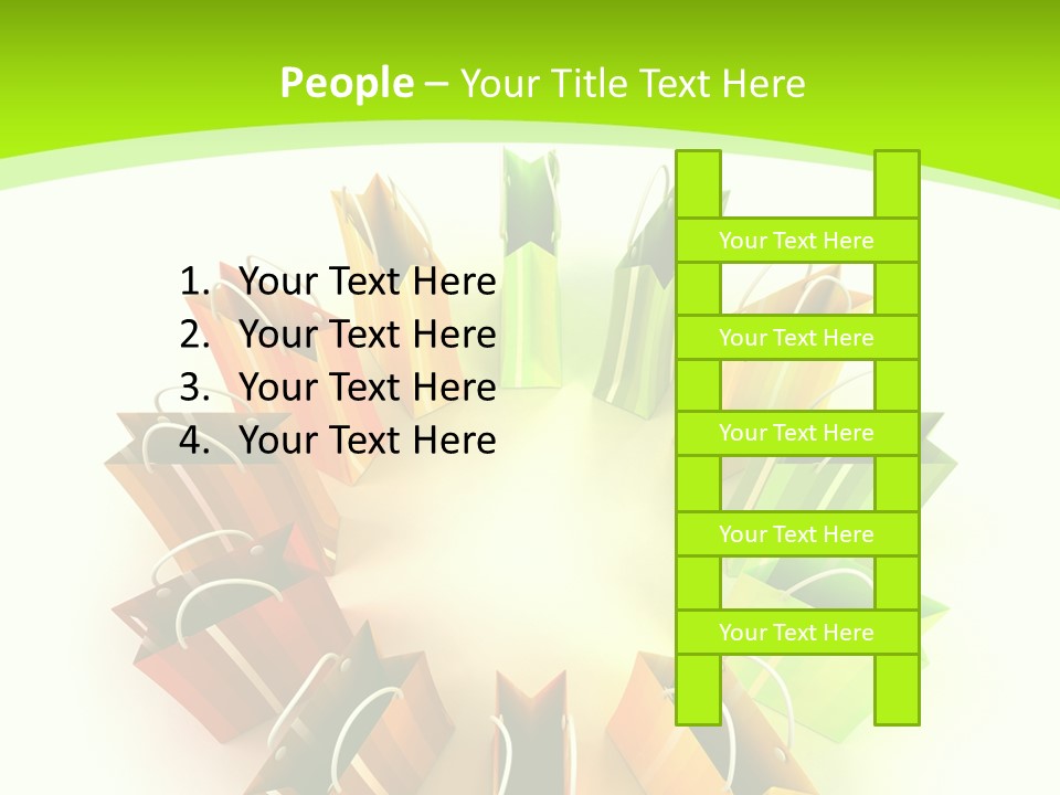 Green Rendering White PowerPoint Template