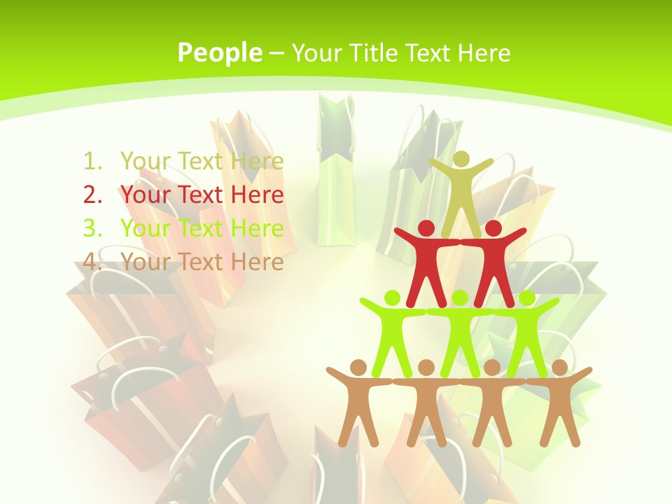 Green Rendering White PowerPoint Template