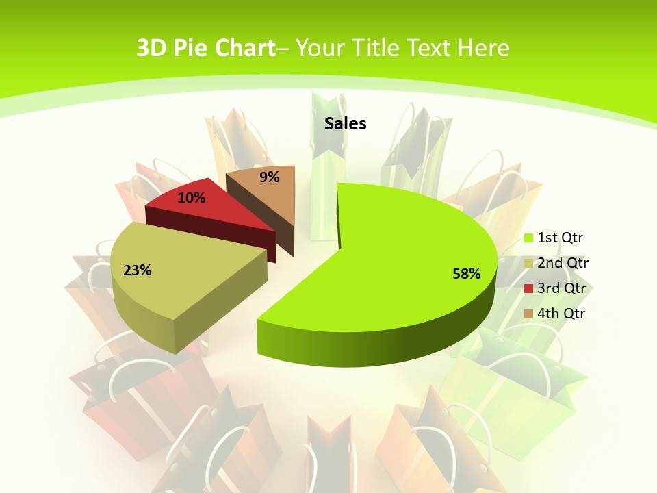 Green Rendering White PowerPoint Template