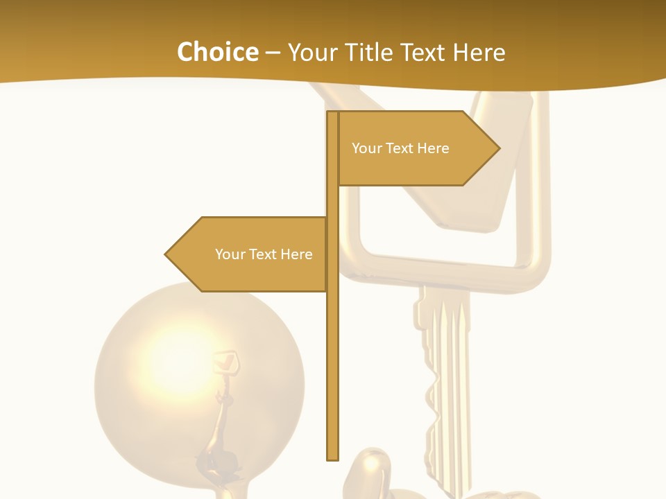 A Person Holding A Golden Key With A Check Mark On It PowerPoint Template