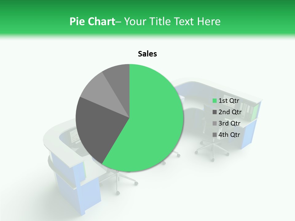 A Group Of Desks With Computers On Them PowerPoint Template