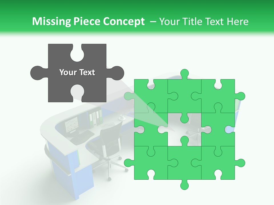 A Group Of Desks With Computers On Them PowerPoint Template