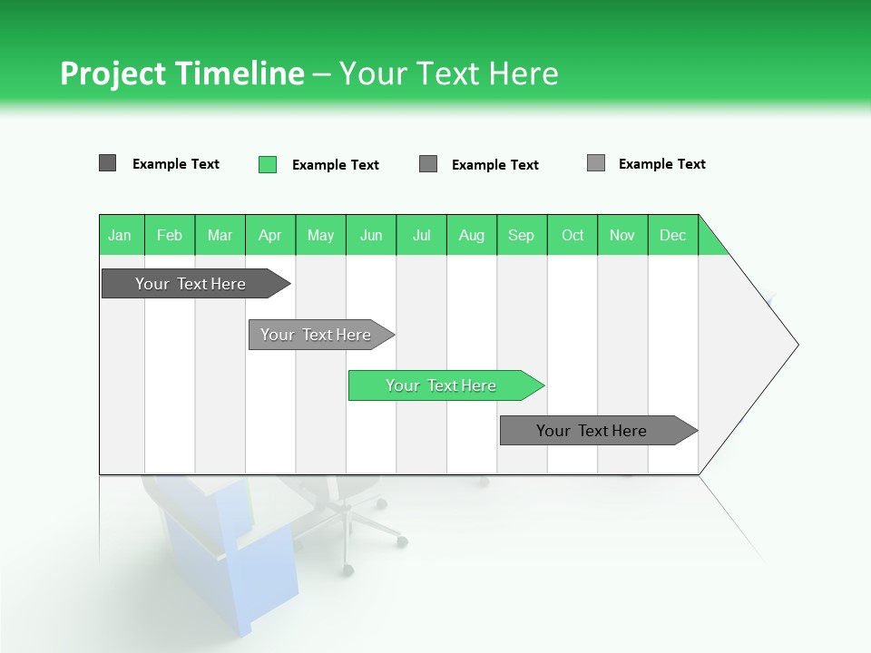 A Group Of Desks With Computers On Them PowerPoint Template