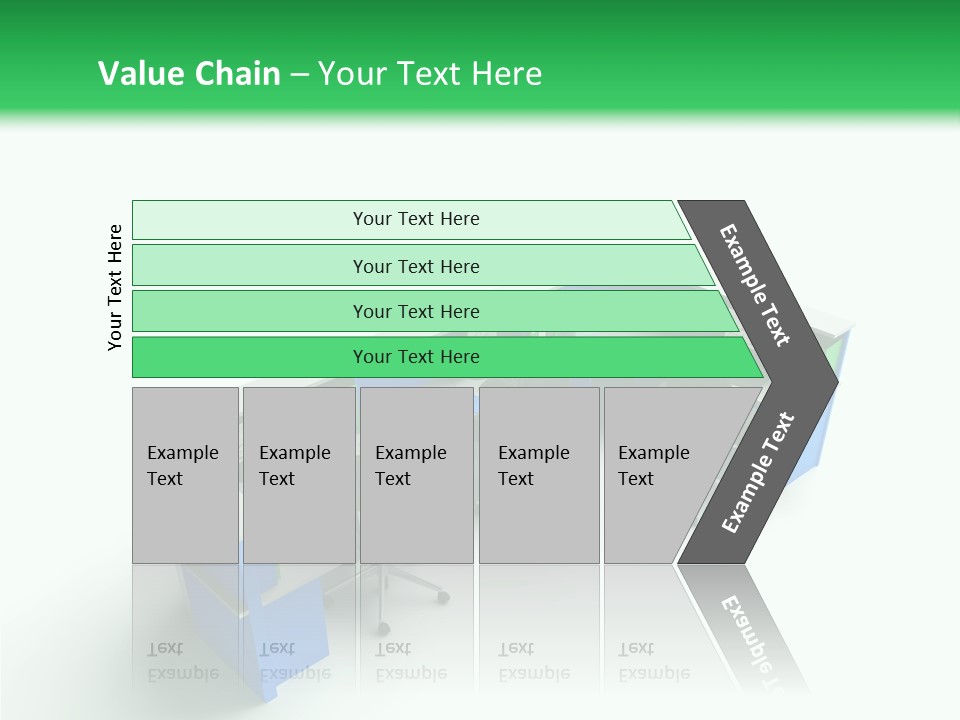 A Group Of Desks With Computers On Them PowerPoint Template