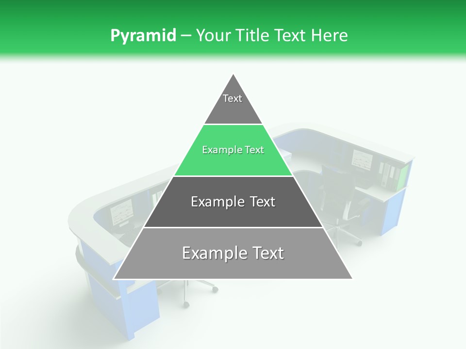 A Group Of Desks With Computers On Them PowerPoint Template
