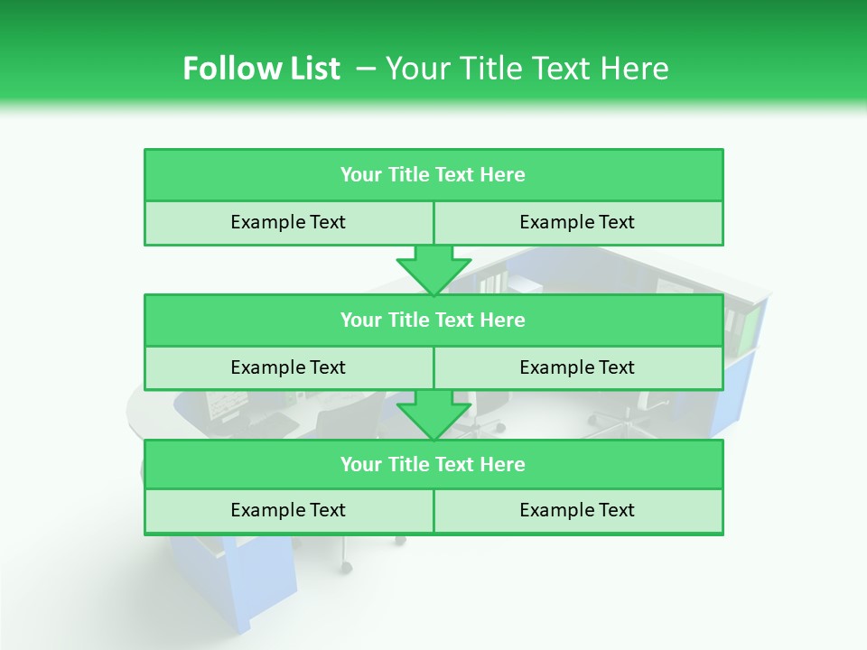 A Group Of Desks With Computers On Them PowerPoint Template
