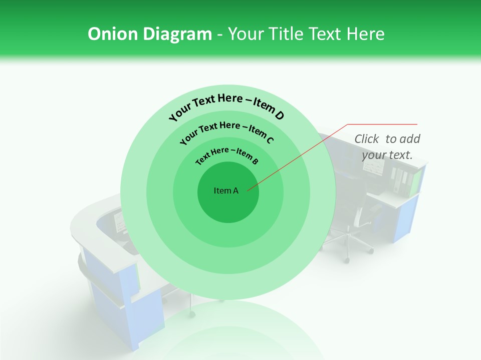 A Group Of Desks With Computers On Them PowerPoint Template