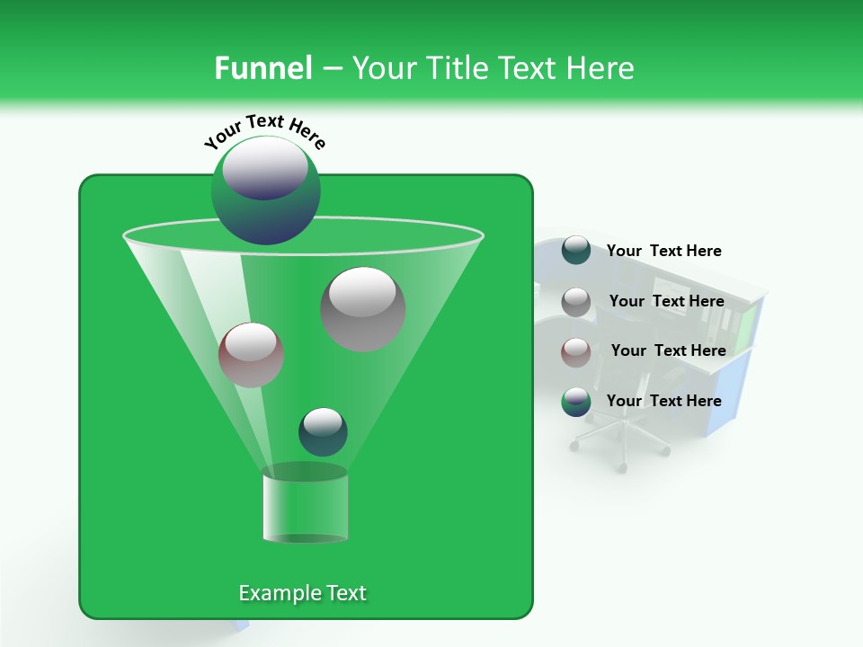 A Group Of Desks With Computers On Them PowerPoint Template