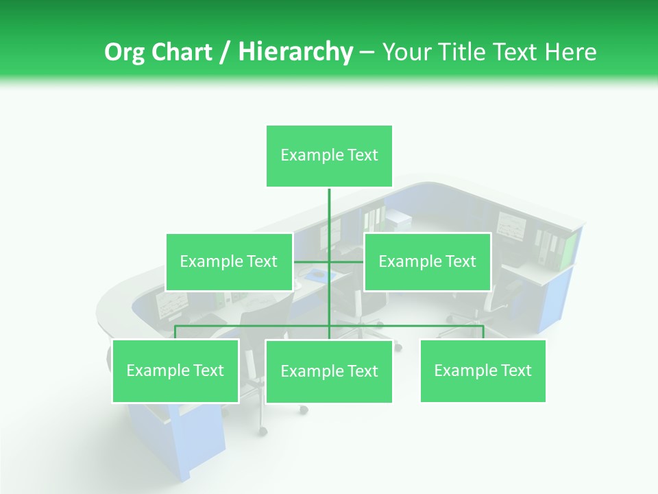A Group Of Desks With Computers On Them PowerPoint Template