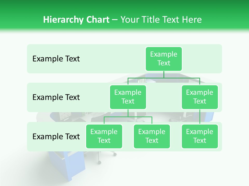 A Group Of Desks With Computers On Them PowerPoint Template