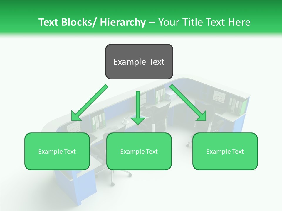 A Group Of Desks With Computers On Them PowerPoint Template