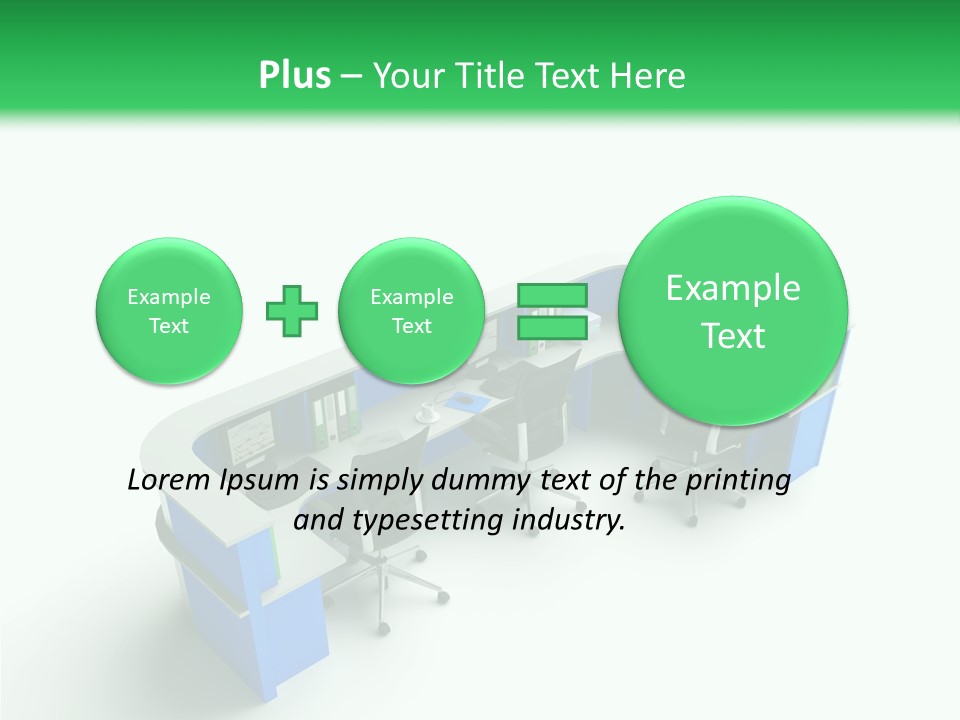 A Group Of Desks With Computers On Them PowerPoint Template