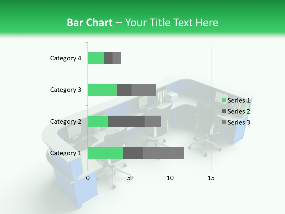 A Group Of Desks With Computers On Them PowerPoint Template
