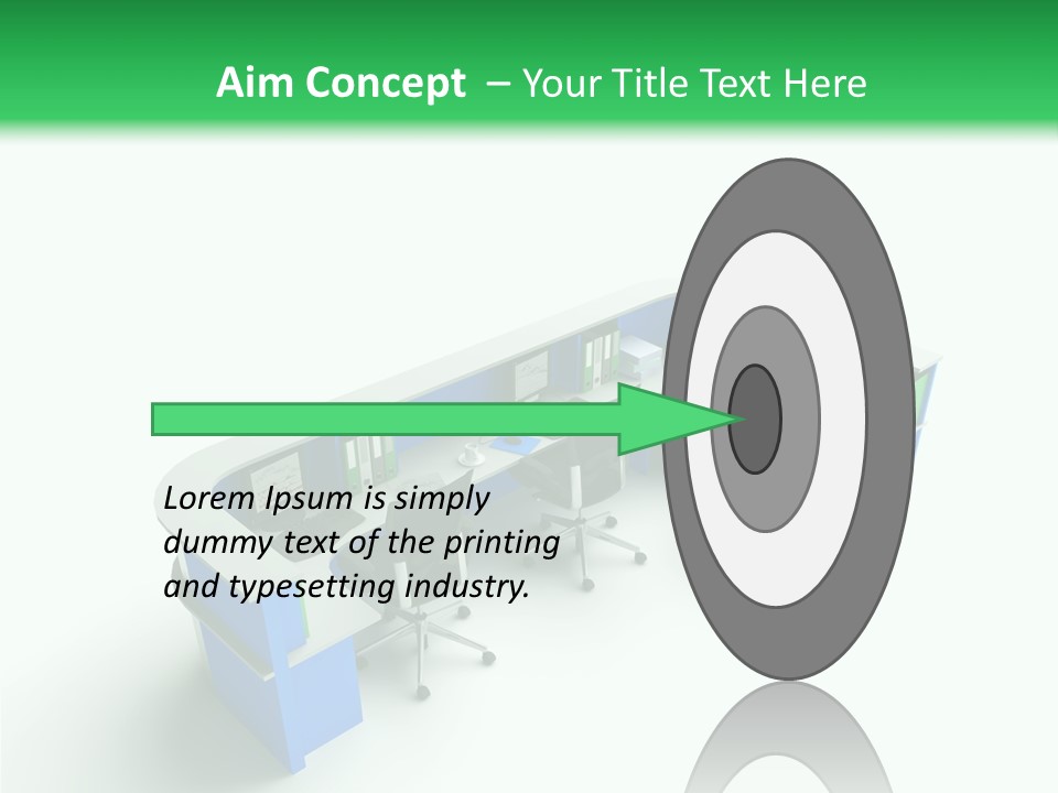 A Group Of Desks With Computers On Them PowerPoint Template