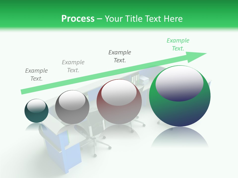 A Group Of Desks With Computers On Them PowerPoint Template