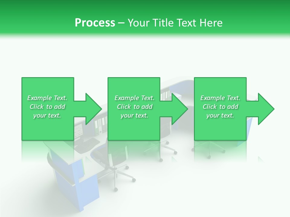 A Group Of Desks With Computers On Them PowerPoint Template
