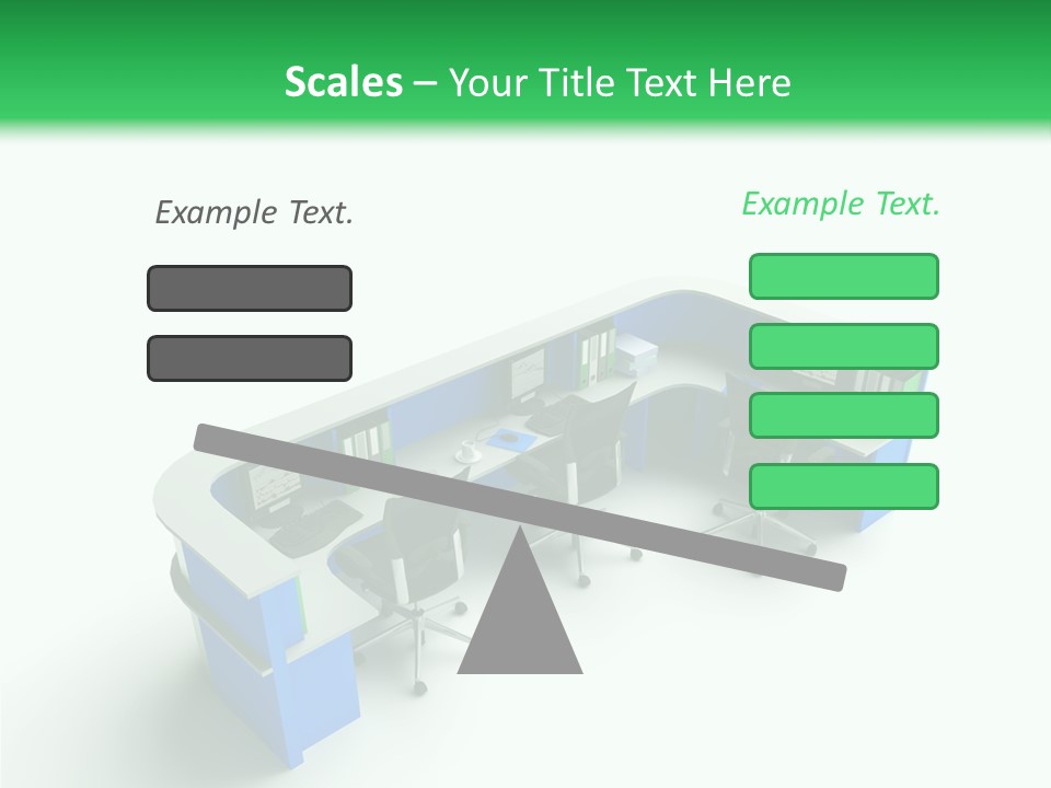 A Group Of Desks With Computers On Them PowerPoint Template