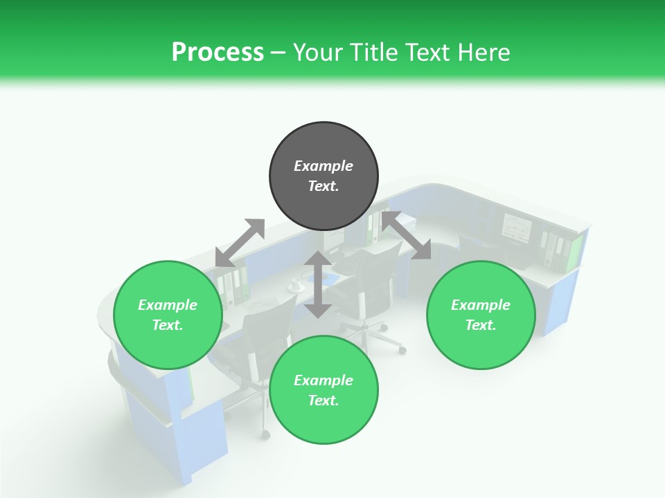 A Group Of Desks With Computers On Them PowerPoint Template