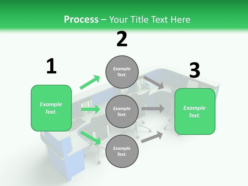 A Group Of Desks With Computers On Them PowerPoint Template