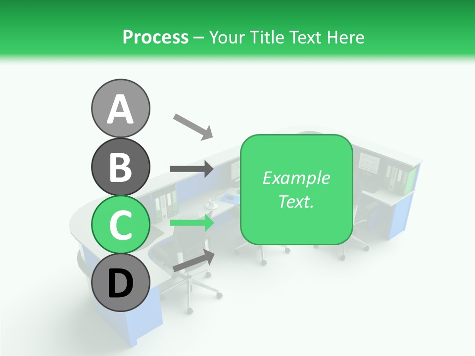 A Group Of Desks With Computers On Them PowerPoint Template