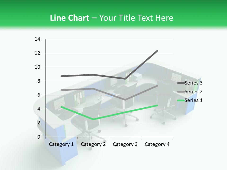 A Group Of Desks With Computers On Them PowerPoint Template