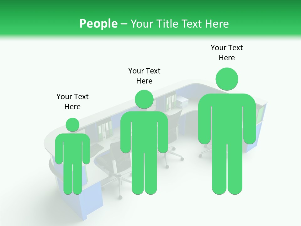 A Group Of Desks With Computers On Them PowerPoint Template