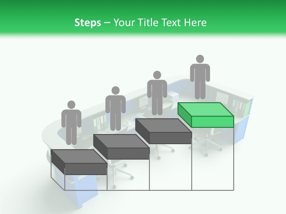 A Group Of Desks With Computers On Them PowerPoint Template