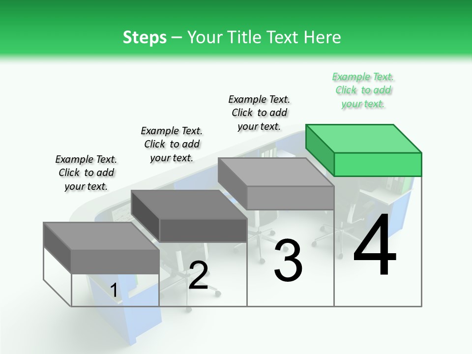 A Group Of Desks With Computers On Them PowerPoint Template