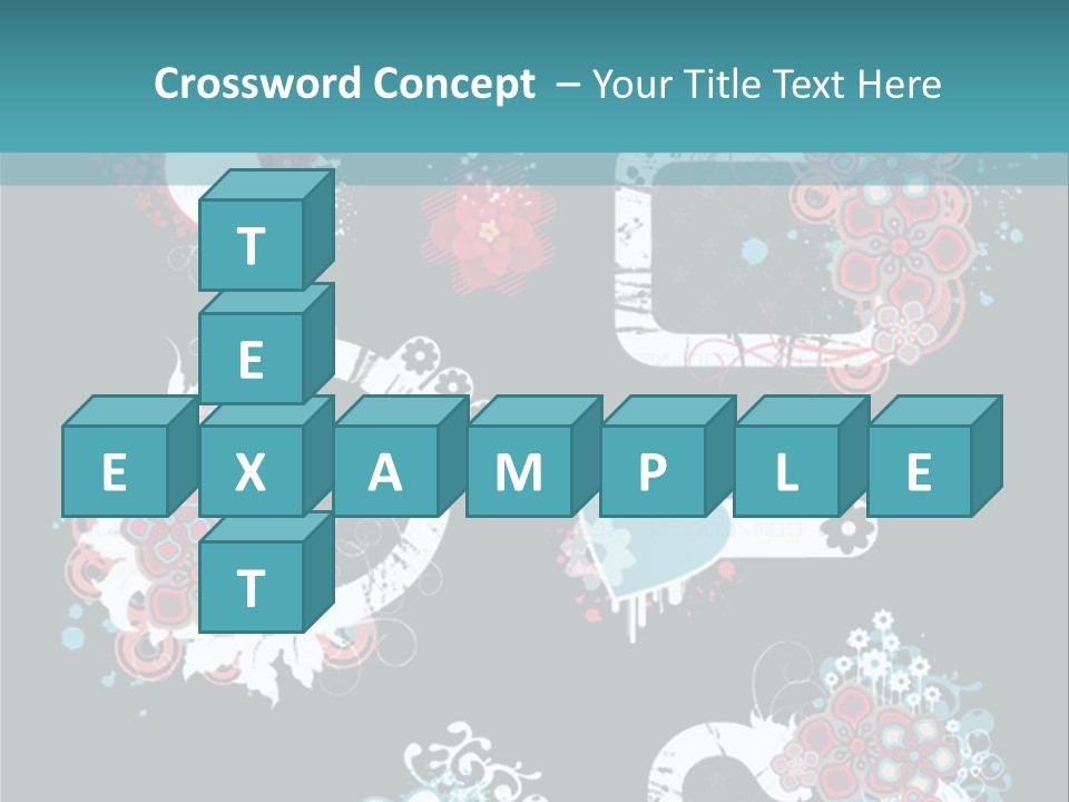 A Black And Blue Background With Hearts And Flowers PowerPoint Template