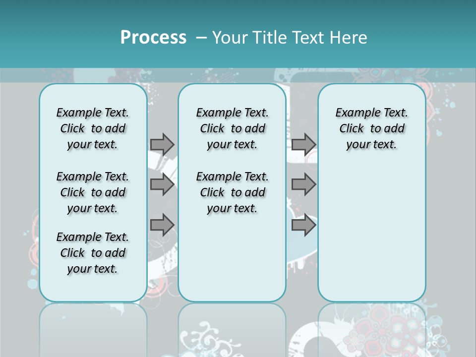 A Black And Blue Background With Hearts And Flowers PowerPoint Template