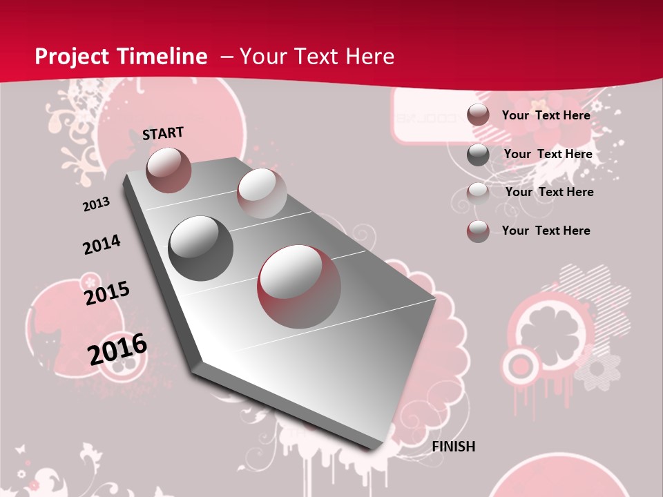 Curl Floral Wallpaper PowerPoint Template