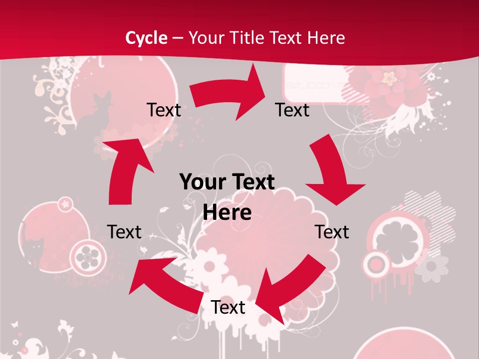 Curl Floral Wallpaper PowerPoint Template